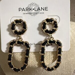 Park Lane Black and Gold Chain Drop Earrings